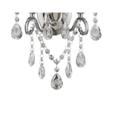 Elegant Vela Dual Light Wall Sconce in Polished Chrome and Crystal