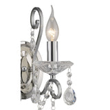 Elegant Vela Dual Light Wall Sconce in Polished Chrome and Crystal