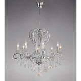 Elegant Vela Pendant Chandelier - 8 Light Polished Chrome with Crystal Detailing