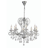 Elegant Vela Pendant Chandelier - 8 Light Polished Chrome with Crystal Detailing