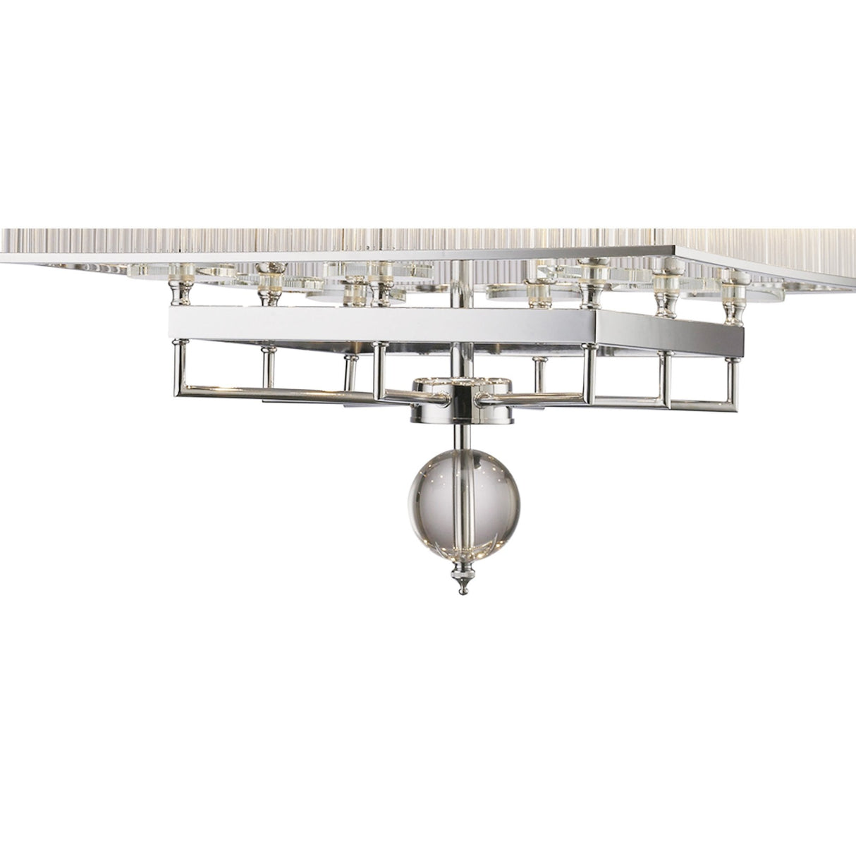 Vanessa 8-Light Square Pendant in Polished Chrome and Crystal