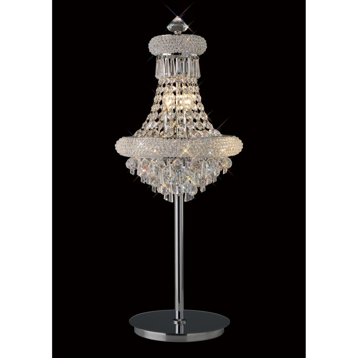Alexandra Crystal Chandelier Table Lamp - 5 Light with Polished Chrome Finish