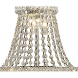 Opulent 9-Light Polished Chrome Pendant with Cascading Crystal Beads