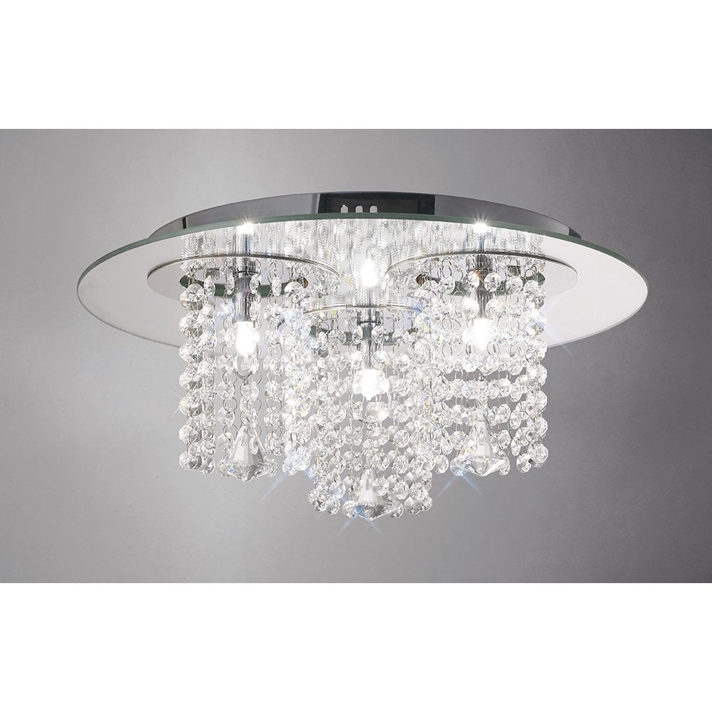 Pegasus 3-Light Crystal Chandelier in Polished Chrome and Mirror Finish