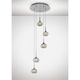Chelsie 5-Light Round Pendant with Polished Chrome and Clear Glass Design