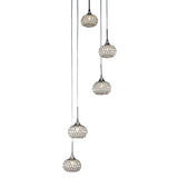 Chelsie 5-Light Round Pendant with Polished Chrome and Clear Glass Design