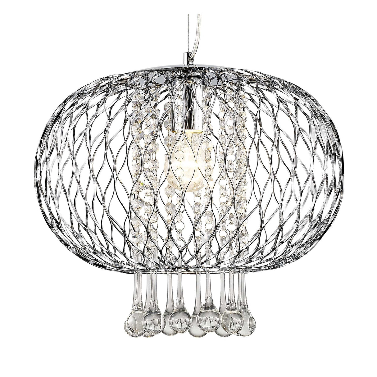 Chelsie Pendant Light - 1 Lamp, Polished Chrome with Clear Glass Shade