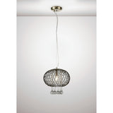 Chelsie Medium Pendant Light in Antique Brass with Clear Glass Shade