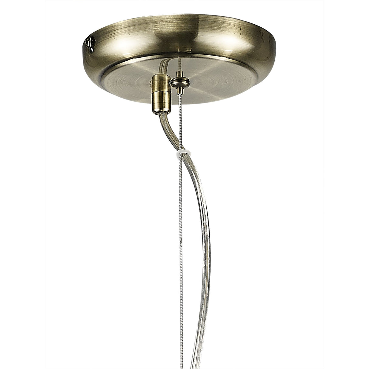 Chelsie Medium Pendant Light in Antique Brass with Clear Glass Shade