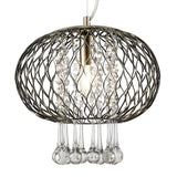 Chelsie Medium Pendant Light in Antique Brass with Clear Glass Shade