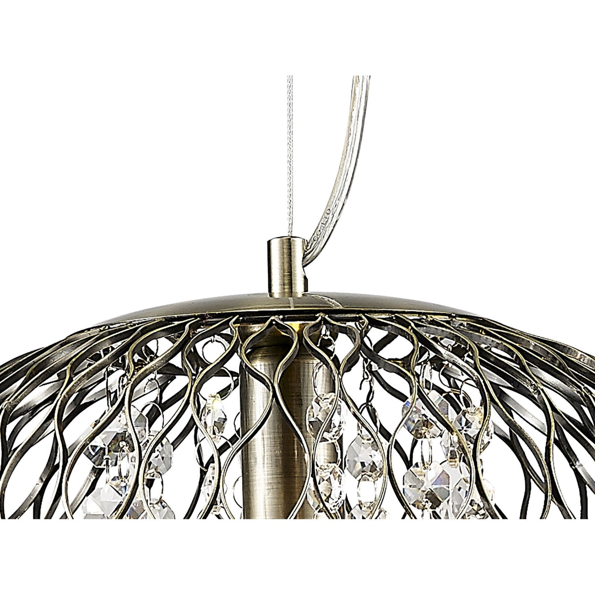 Chelsie Medium Pendant Light in Antique Brass with Clear Glass Shade