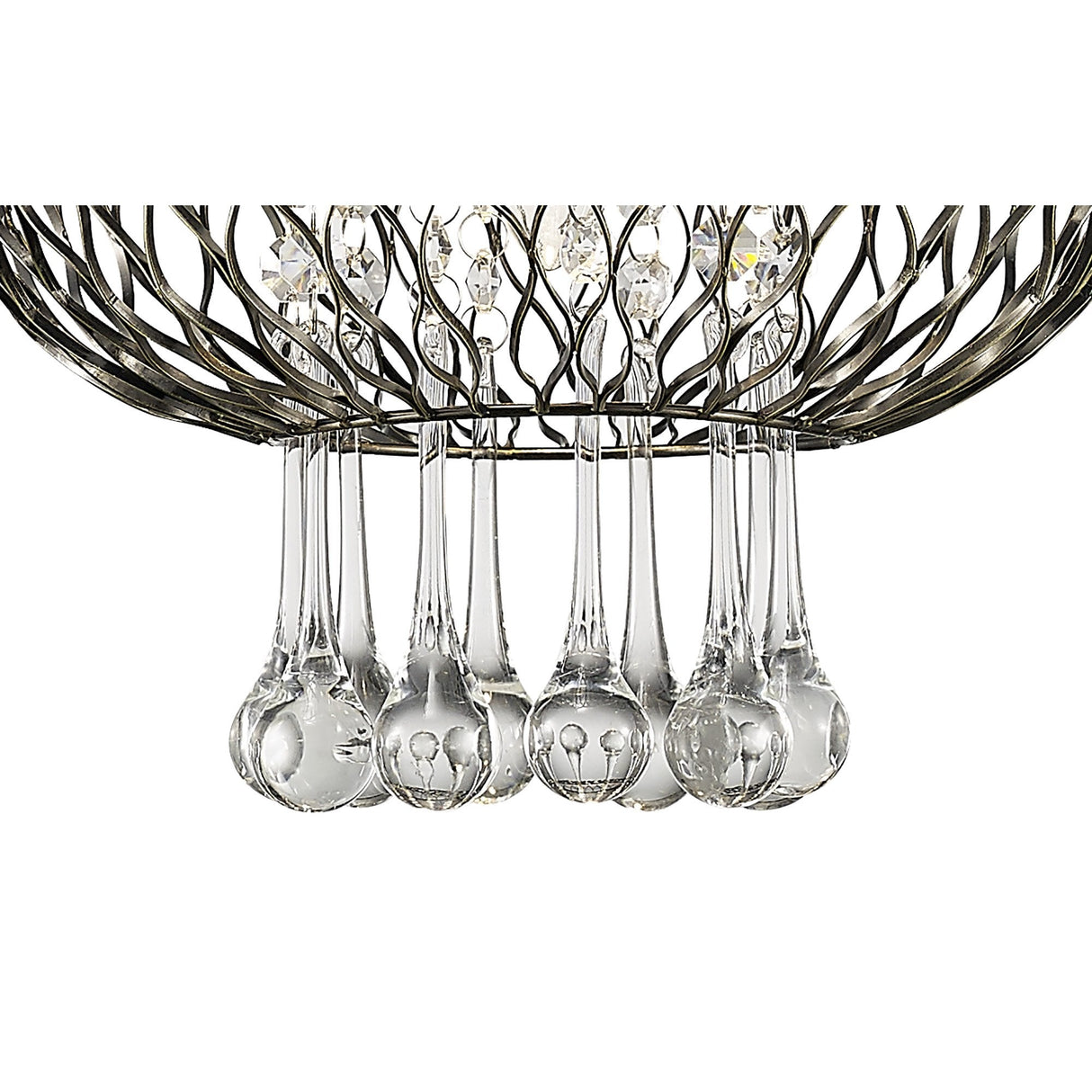 Chelsie Medium Pendant Light in Antique Brass with Clear Glass Shade