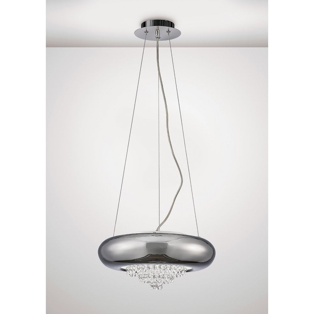 Phyllis 3-Light G9 Pendant with Polished Chrome & Crystal Elegance