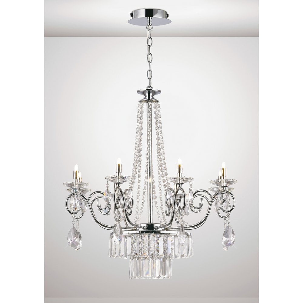 Eden 8-Light Crystal Chandelier in Polished Chrome