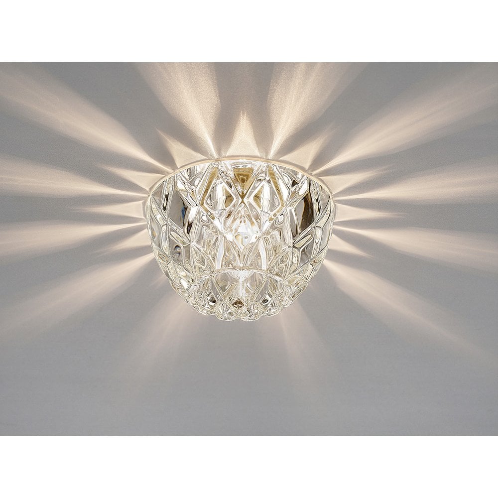 Ria G9 Diamond Faceted Crystal Downlight in Polished Chrome