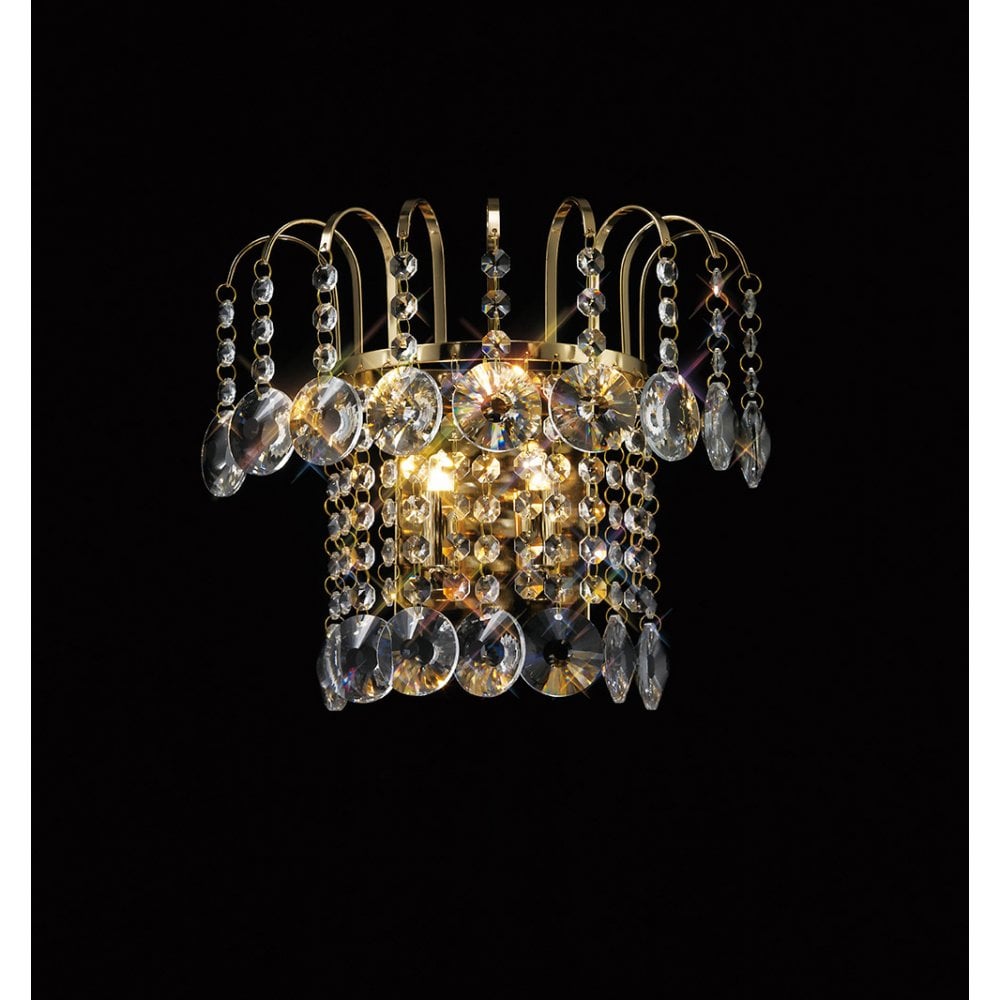 Rosina Dual Light Crystal Wall Sconce in French Gold