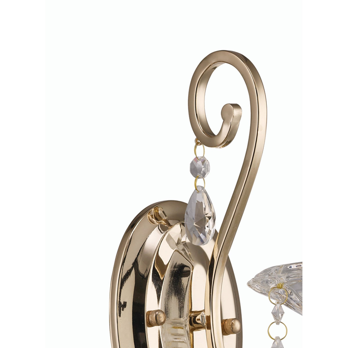 Elegant French Gold Vela Wall Sconce with Crystal Accents