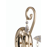 Elegant French Gold Vela Wall Sconce with Crystal Accents