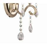 Elegant French Gold Vela Wall Sconce with Crystal Accents