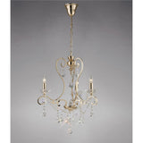 Vela French Gold Crystal Chandelier with Three Pendant Lights