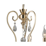 Vela French Gold Crystal Chandelier with Three Pendant Lights