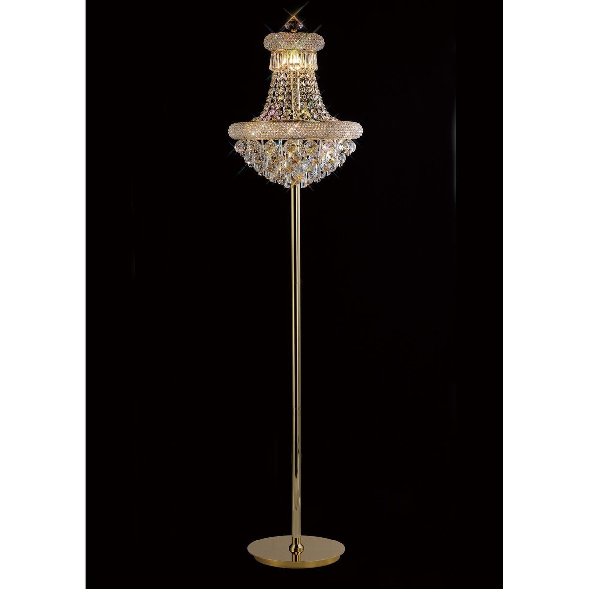 Alexandra 8-Light Crystal Floor Lamp in French Gold Finish