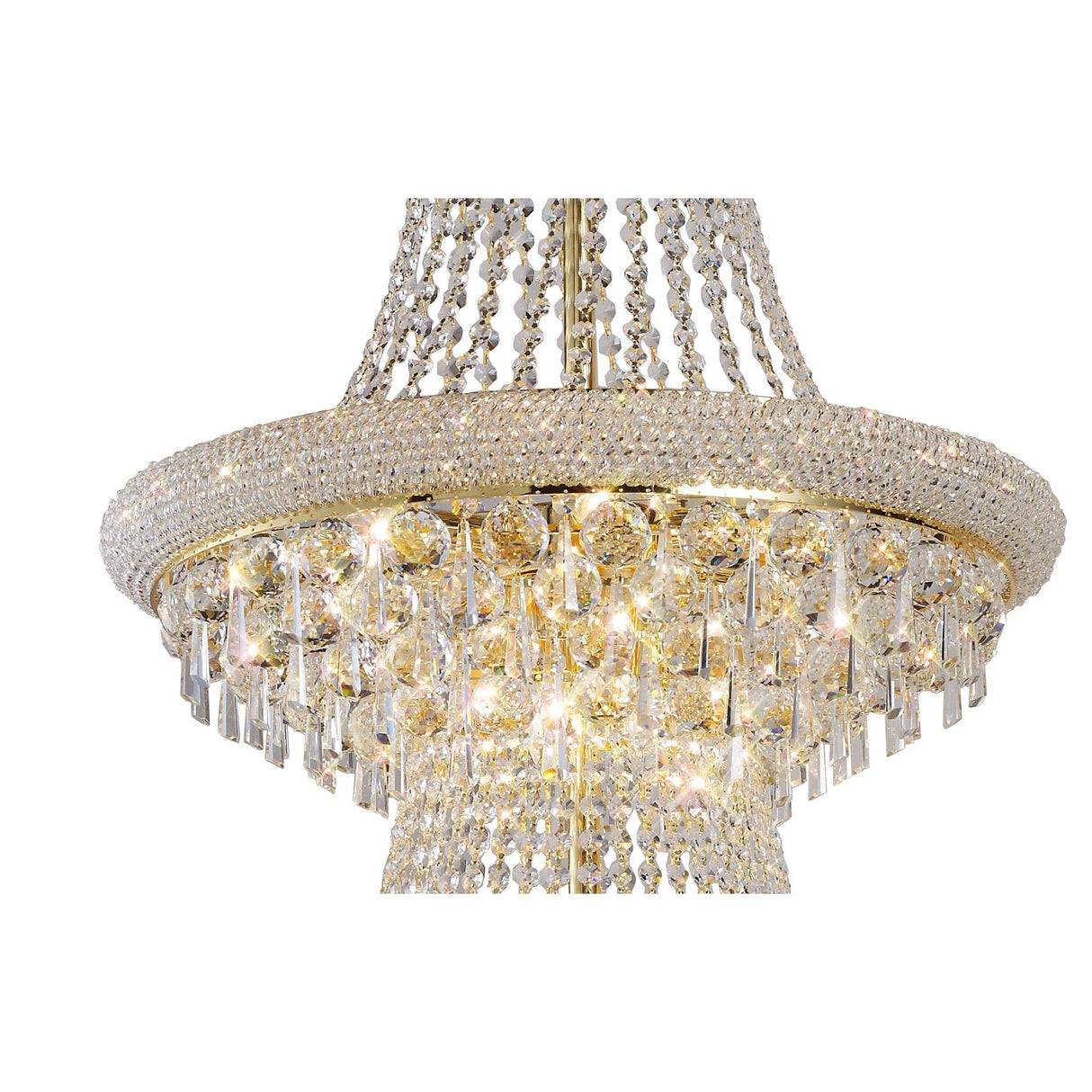 Alexandra 3-Tier French Gold Crystal Chandelier, 29 Lights
