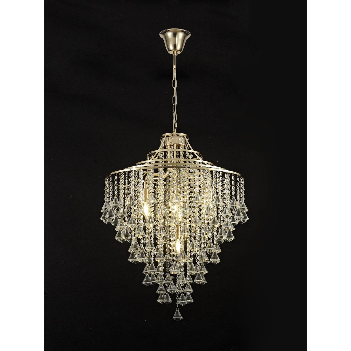 Radiant Inina 7-Light Pendant in French Gold with Sparkling Crystals
