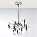 Polished Chrome & Crystal Cygnet 10-Light Ceiling Fixture