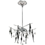 Polished Chrome & Crystal Cygnet 10-Light Ceiling Fixture