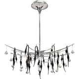 Cygnet 11-Light Oval Pendant in Polished Chrome with Black Glass & Crystal