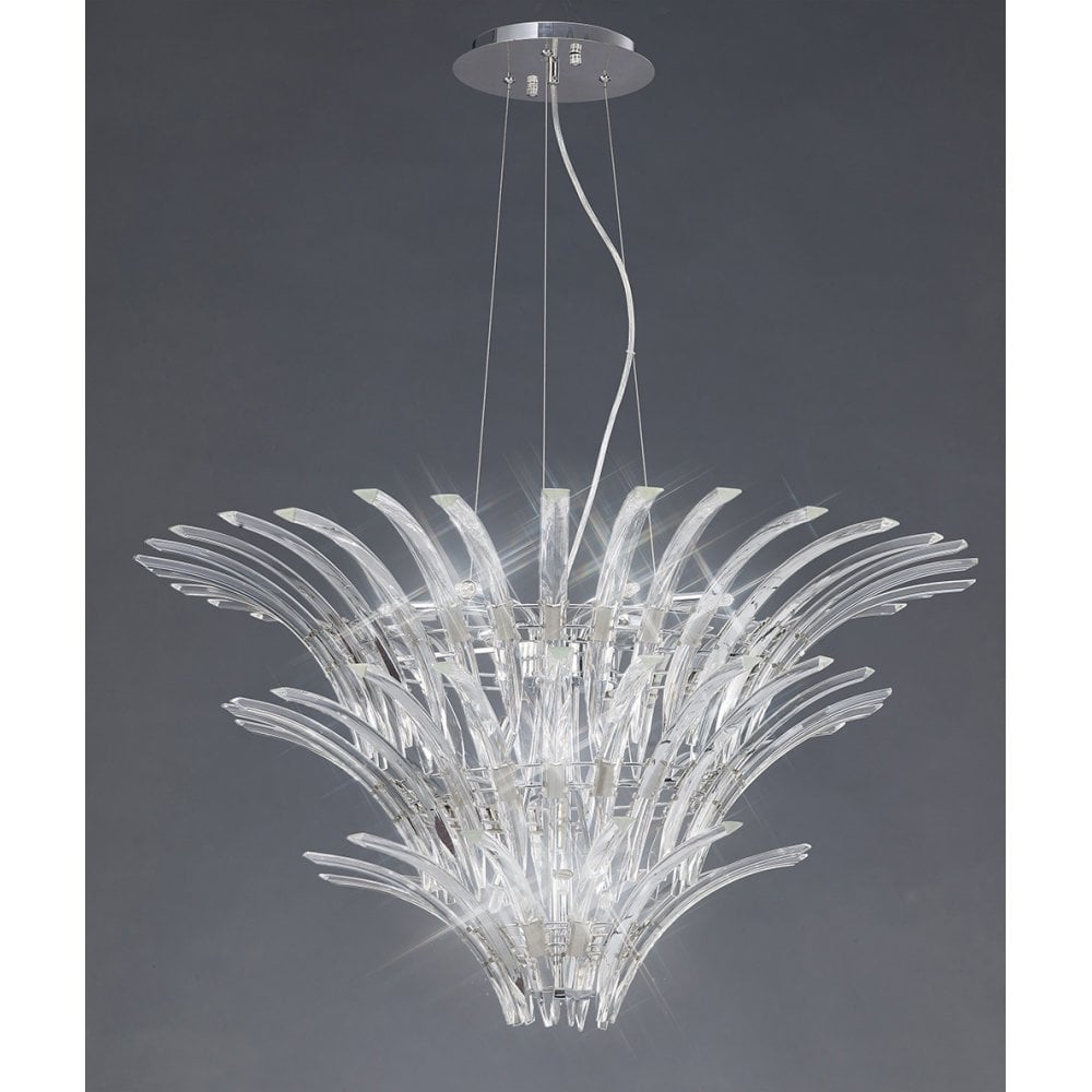 Sinclair 12-Light Crystal Prism Chandelier in Polished Chrome