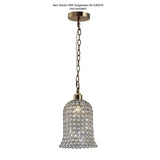 Elegant Kudo Crystal Bell Lampshade in Antique Brass and Clear Crystal