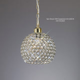 Kudo Vintage Crystal Sphere Shade in Antique Brass/Clear