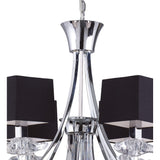 Akira Double-Tier 12-Light Pendant in Polished Chrome with Black Shades