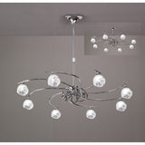 Fragma Telescopic 8-Light Chandelier in Polished Chrome by Santiago Sevillano Sebastia