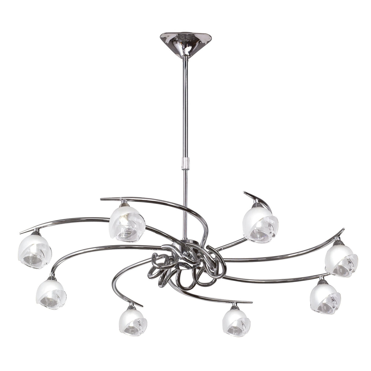 Fragma Telescopic 8-Light Chandelier in Polished Chrome by Santiago Sevillano Sebastia