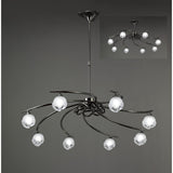 Fragma Telescopic 8-Light Pendant, Black Chrome Finish