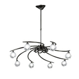 Fragma Telescopic 8-Light Pendant, Black Chrome Finish