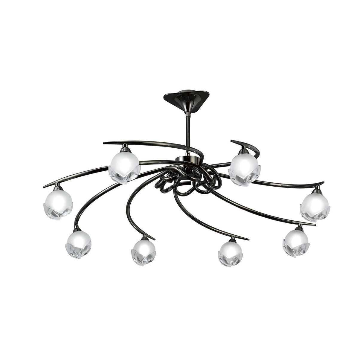 Fragma Telescopic 8-Light Pendant, Black Chrome Finish