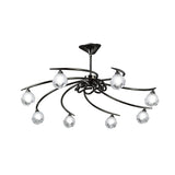 Fragma Telescopic 8-Light Pendant, Black Chrome Finish