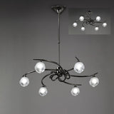 Fragma Telescopic Convertible 6-Light Fixture, Black Chrome Finish