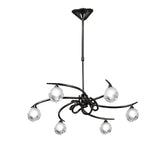 Fragma Telescopic Convertible 6-Light Fixture, Black Chrome Finish