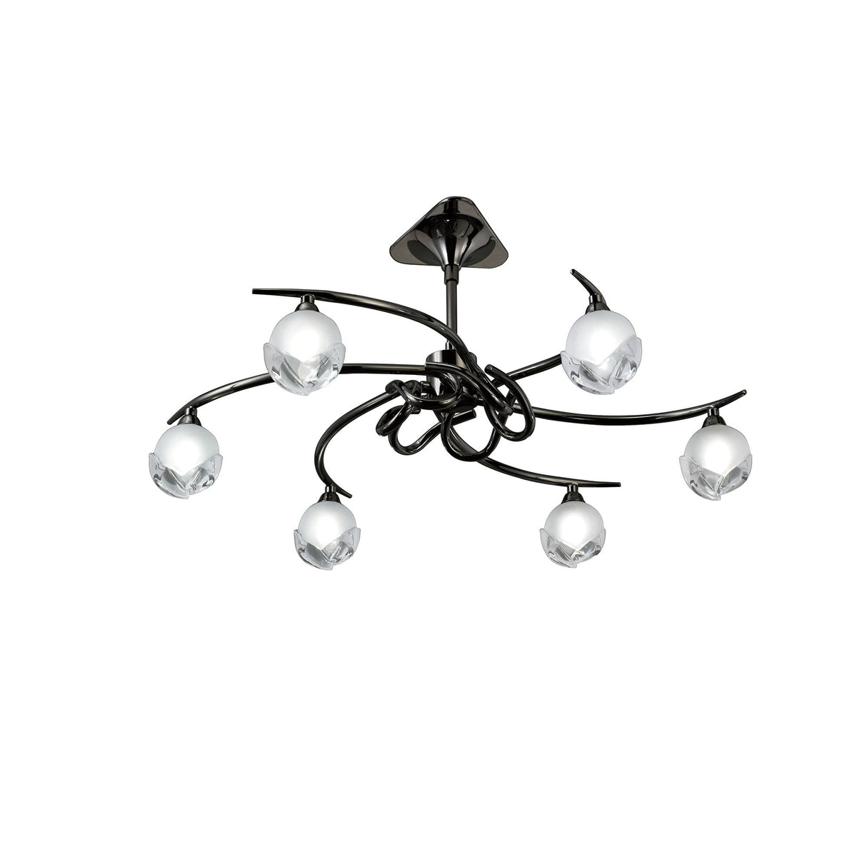Fragma Telescopic Convertible 6-Light Fixture, Black Chrome Finish
