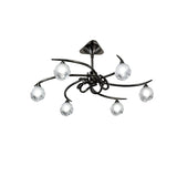 Fragma Telescopic Convertible 6-Light Fixture, Black Chrome Finish
