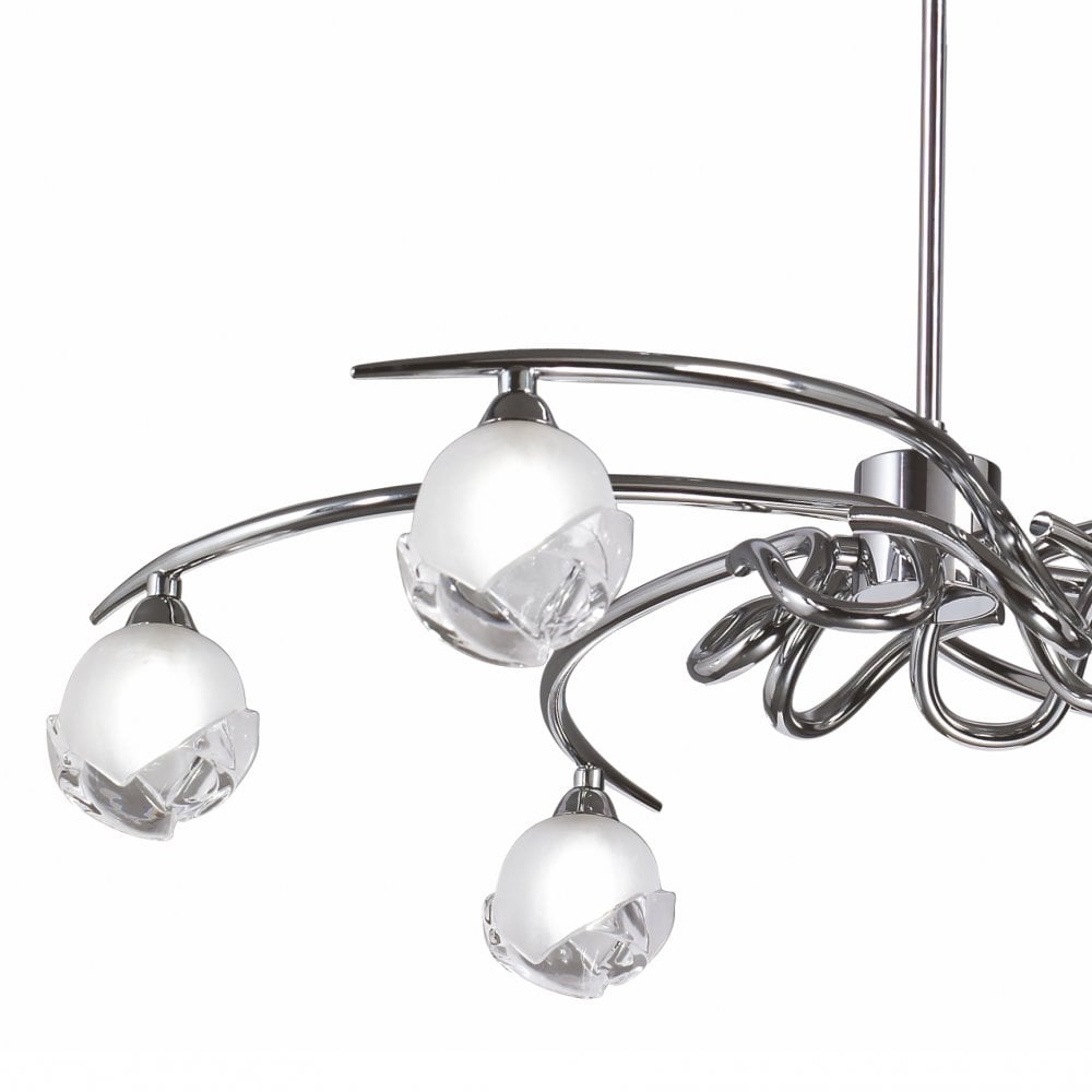 Fragma Telescopic Convertible 6-Light Fixture, Black Chrome Finish