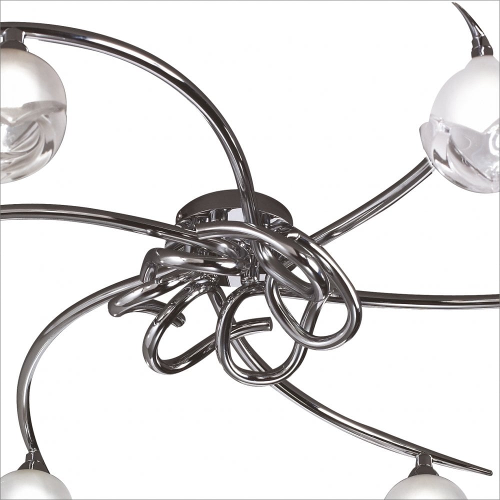 Fragma 6-Light Ceiling Fixture, Polished Chrome Elegance