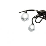 Fragma Ceiling Light Fixture in Sleek Black Chrome with Frosted Glass Shades