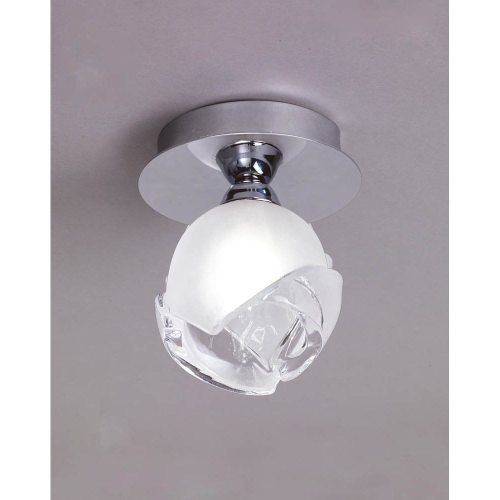 Fragma Polished Chrome Ceiling Light with Artistic Glass Sphere Shade