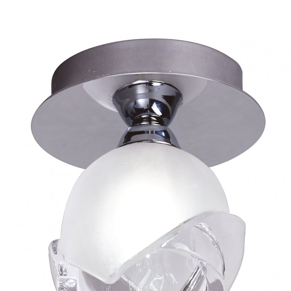 Fragma Polished Chrome Ceiling Light with Artistic Glass Sphere Shade
